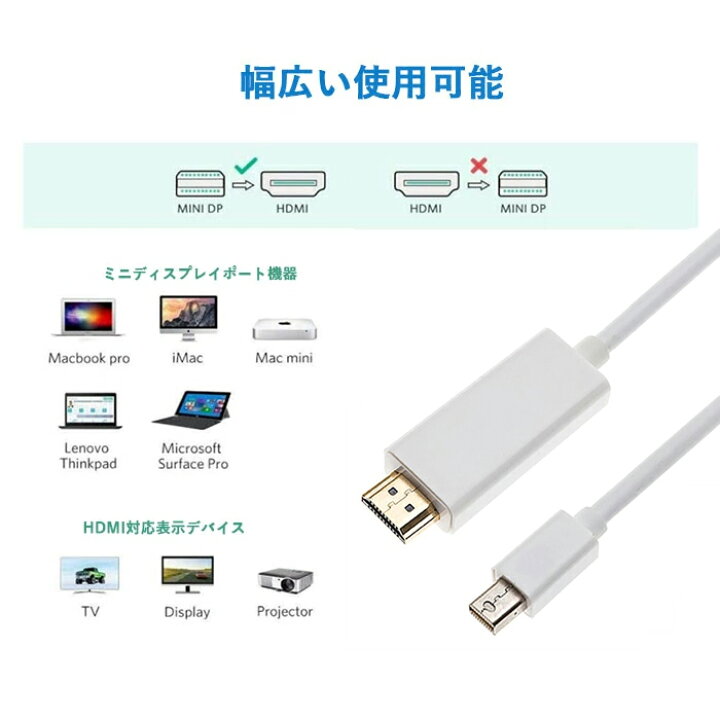 楽天市場】【楽天ランキング受賞】Mini DisplayPort - HDMI 変換ケーブル 1.8m 1080p ミニディスプレイ Thunderbolt 2 to HDMI 変換ケーブル Surface Pro/Dock Mac MacBook Air/Pro iMacに対応 Mini DP サンダーボルト : ゼケ 楽天市場店 楽天市場】【楽天ランキング受賞】Mini DisplayPort - HDMI 変換ケーブル 1.8m 1080p ミニディスプレイ Thunderbolt 2 to HDMI 変換ケーブル Surface Pro/Dock Mac MacBook Air/Pro iMacに対応 Mini DP サンダーボルト : ゼケ 楽天市場店
