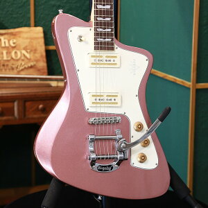 アウトレットセール Baum Guitars バウム・ギターズ エレキギター Wingman with Tremolo, Burgundy Mist ウィングマン ホワイト ピンク 変形ギター Bigsby