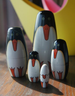 PenguinRyoshka5setペンギンリョーシカ5セットMATRYOSHKAマトリョーシカ5個組マトリョーシカロシアペンギン動物DETAIL【あす楽対応_東海】