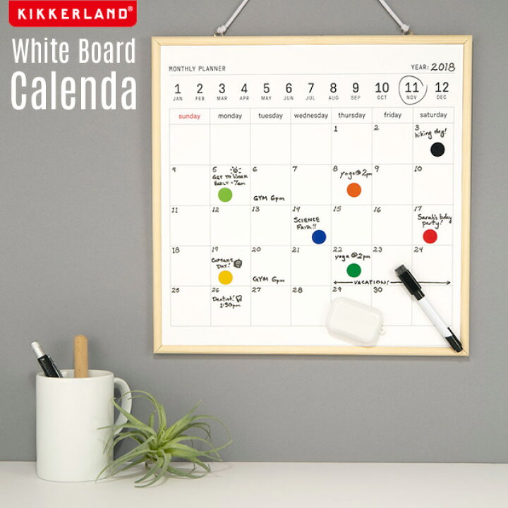 楽天市場 White Board Calendar ホワイトボード カレンダー Kikkerland キッカーランド ホワイト ボード スジュール 黒板 おしゃれ Detail Interiorzakka ｚｅｎ ｙｏｕ