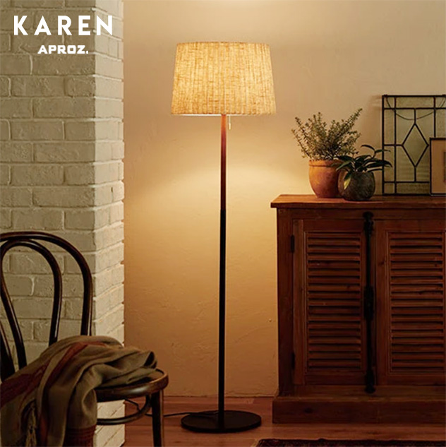 KAREN Floor Light / カレン フロアー ライト APROZ / アプロス フロアライト 照明 ライト ランプ 1灯 折笠シェード AZF-124-AB