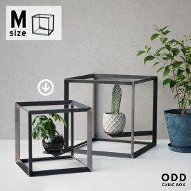 【Mサイズ】ODD CUBIC BOX / オッド キューブ ボックス WEST VILLAGE TOKYO ウエストビレッジトーキョー W28 × D28 × H28cm プランター 植物 アイアン 鉄 プランツ 植物スタンド 宙に浮く