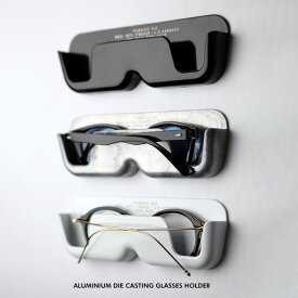 ALUMINIUM DIE CASTING GLASSES HOLDER アルミダイキャスト グラシーズ(眼鏡) ホルダー PUEBCO プエブコメガネ 眼鏡型トレー グラス トレイ メガネ置き 洗面所 アルミ製