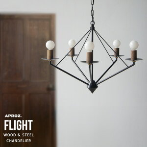 APROZ / �A�v���X FLIGHT WOOD & STEEL CHANDELIER / �t���C�g �E�b�h �X�`�[�� �V�����f���A ���C�g �Ɩ� �����v���C AZP-615-BK