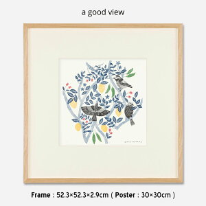 LEMON AND FIELD PEAS�i�������A���h�t�B�[���h�s�[�Y�j�t���[��50�{�z���}�b�g�t�� �R���� / Kayo Aoyama a good view ( �A�O�b�h�r���[ ) �t���[��52.3×52.3×2.9cm ( �|�X�^�[ 30×30cm ) �A�[�g�|�X�^�[ �A�[