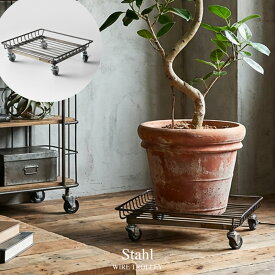 Stahl (Botanical) WIRE TROLLEY -シュタール ワイヤー トロリー yard ヤード プランター移動 トロリー 耐荷重50kg 10号 アイアンプランタートロリー キャスター付き 植物 移動