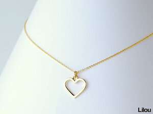 OPEN HEART NECKLACE / �I�[�v�� �n�[�g �l�b�N���X Lilou ���� �n�[�g love �́[�� �l�b�N���X �W���G���[ �A�N�Z�T���[ �y�����y�Ή�_���C�z