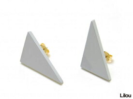 POLYGON TRIANGLE STUD PIERCE gy / ポリゴン トライアングル スタッドピアス グレー Lilou リル 三角 トライアングル ピアス ジュエリー アクセサリー 【あす楽対応_東海】