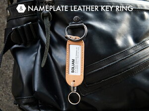 NAME PLATE LEATHER KEY RING / �l�[���v���[�g ���U�[ �L�[�����O &NUT �A���h�i�b�g W2.5cm × L7.5cm �� �L�[�z���_�[ �P�H���U�[ Hawk Company