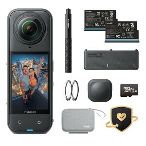 Insta360 X5 360�x�A�N�V�����J���� �C���X�^360 �I���W�i���o���h�� 8K 72MP �h�� �����Ȃ����B��_ microSD 128GB�t�� �R�X�g�R