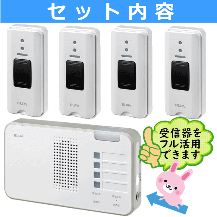 楽天市場】【送料込み】4か所呼び出し+受信セット(受信機1台+送信機4台