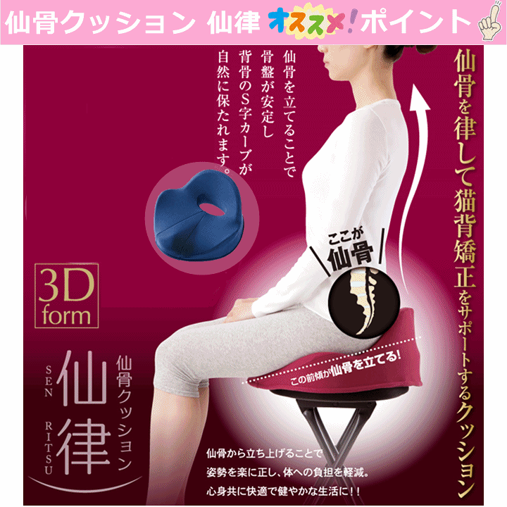 楽天市場】【平日15時まで即日発送】仙骨クッション 仙律【猫背矯正