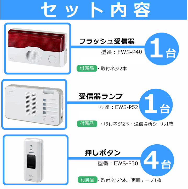 楽天市場】【送料込み】ELPA フラッシュ受信器セット(EWS-P40+EWS-P52+