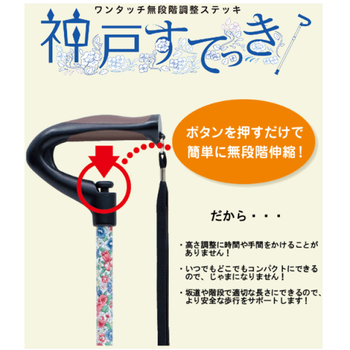 楽天市場】【平日15時まで即日出荷】神戸すてっき【介護 杖 介護  