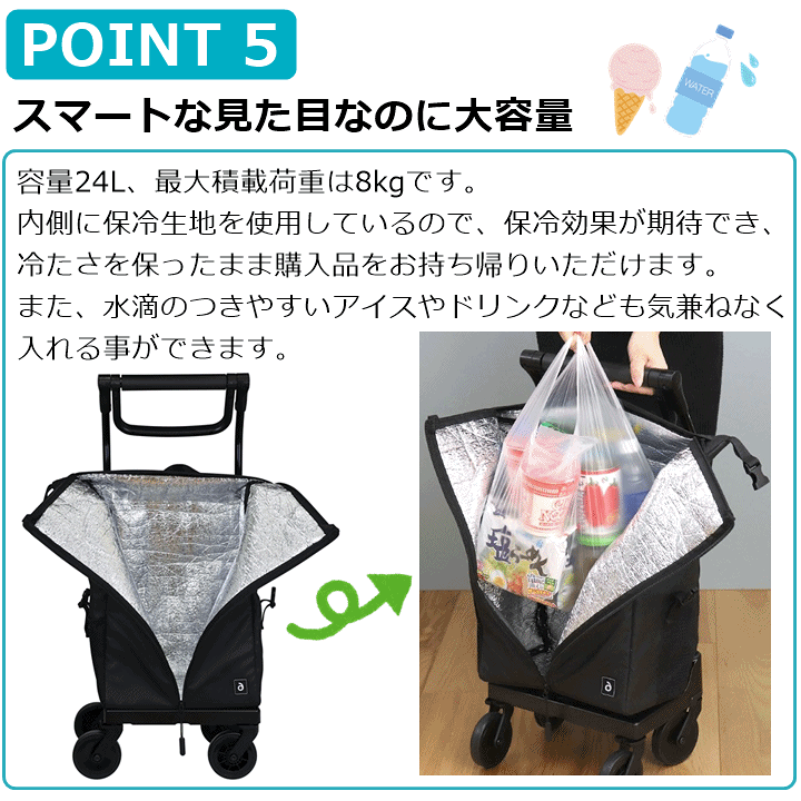 楽天市場 送料込み Aカート ショッピング レインバッグ ストッパー付 手押し車 高齢 押し車 キャリー カート 買い物 カート ショッピングカート 買い物カート キャリーバッグ ショッピングキャリー 店内カートに取り付けられる 保冷効果 大容量 バッグ 幸和