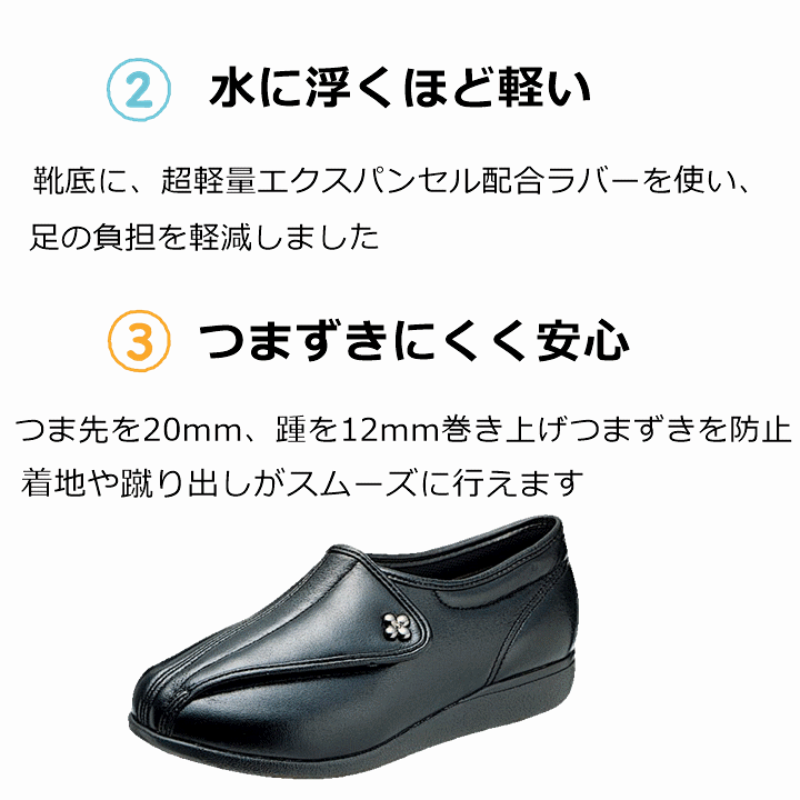 楽天市場】【レディース 甲高 幅広 日本製】快歩主義 L011-5E【5E