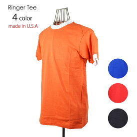 リンガーTシャツ メンズ 半袖 コットン 100% U.S.A レディース 先染め 綺麗な色合い M-SAKI