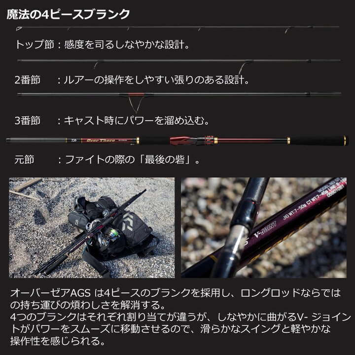 楽天市場】ダイワ オーバーゼア AGS 97M ショアジギングロッド 