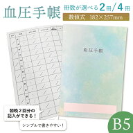 血圧手帳 B5サイズ 数値式 脈拍 酸素濃度 2冊セット/4冊セット 【送料無料】 160週 朝夜 2回計測欄 サイ…