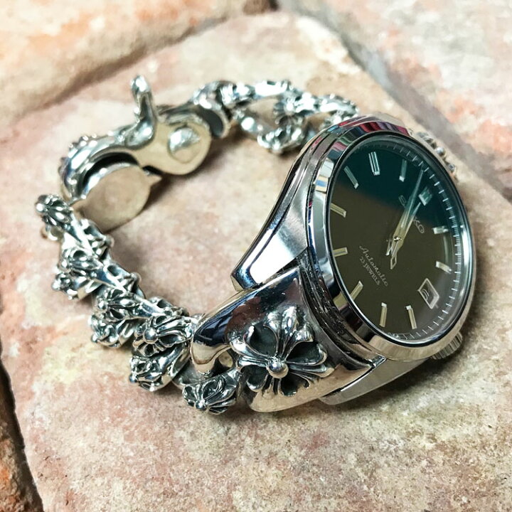 楽天市場】ウォッチブレスレット シルバー925 フローラルクロス 