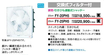 楽天市場 一般用 台所用換気扇 交換式フィルター Fy 25ph5 くらし館ｉｎｆｉｎｉ