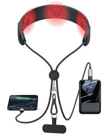 ネックケア × モバイルバッテリー × データケーブル 3in1 多機能モデル首掛け ネックリラクゼーション EMS 振動 温熱10000mAh モバイルバッテリー内蔵 100W急速充電対応 3in1データケーブル付き 軽量 コンパクト 低消費電力 誕生日・父の日・母の日・敬老の日 ギフト