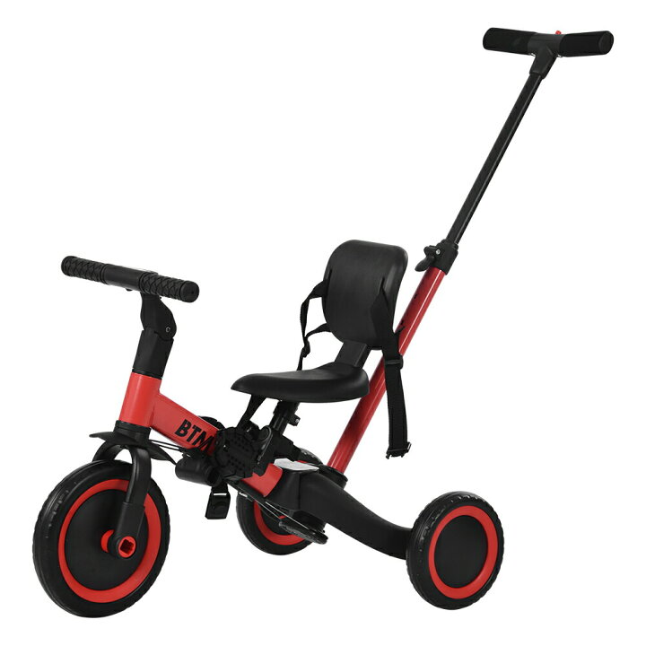 楽天市場】三輪車 足けりバイク 一台4役 ベビーカー かじとり 手押し棒 