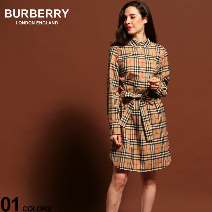 楽天市場 バーバリー ワンピース レディース Burberry ヴィンテージチェック ウエストリボン シャツドレス ブランド トップス l ゼンオンライン楽天市場店