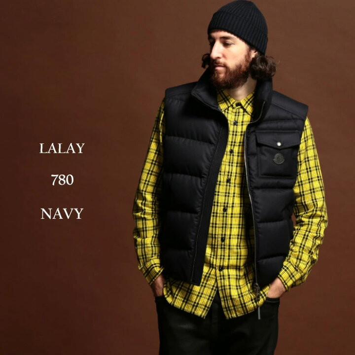 楽天市場 モンクレール メンズ ダウン Moncler ダウンベスト ウール スタンドカラー Lalay ブランド アウター ネイビー ラレイ Mclalay9 ゼンオンライン楽天市場店