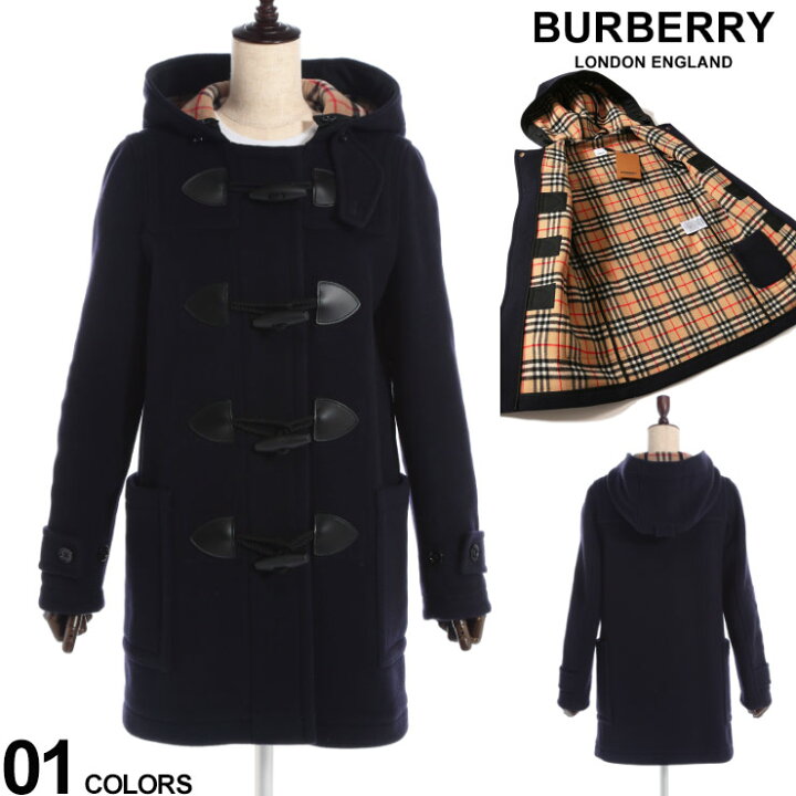 楽天市場 バーバリー ダッフルコート レディース Burberry コート ウール メルトン バーバリーチェック ダッフル 紺 ブランド アウター l ゼンオンライン楽天市場店