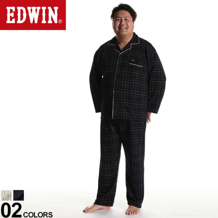 新品EDWIN メンズパジャマ　長袖長ズボンLサイズ