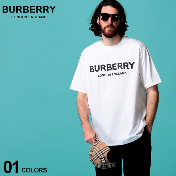 楽天市場 バーバリー メンズ Tシャツ 半袖 Burberry ロゴ プリント クルーネック 白 ブランド トップス コットン ゼンオンライン楽天市場店