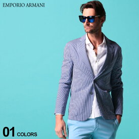 エンポリオ アルマーニ メンズ ジャケット EMPORIO ARMANI ストレッチ シアサッカー ストライプ シングル 2ツ釦 2B ブランド テーラード EA51G87S51S47