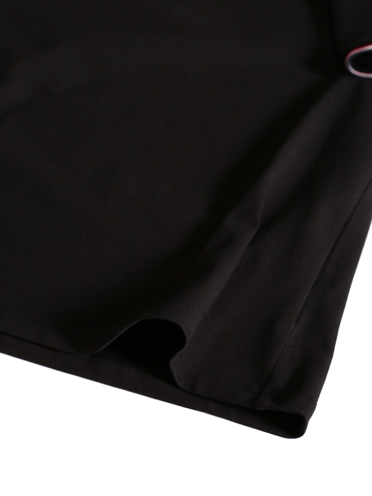 モンクレール メンズ Tシャツ 半袖 MONCLER 袖リブ トリコロール ライン ロゴ ワッペン クルーネック 黒 ブランド メンズ トップス  コットン 大きいサイズ MC8C7160087296 | ゼンオンライン楽天市場店