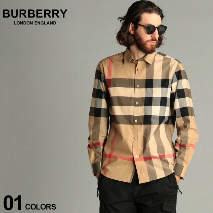 楽天市場】バーバリー メンズ シャツ 長袖 BURBERRY ストレッチ  