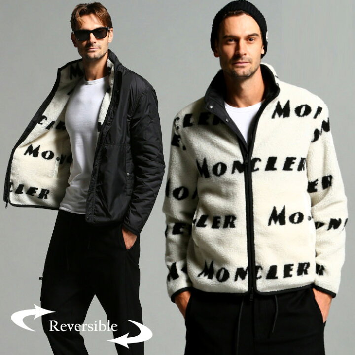 楽天市場】モンクレール メンズ ボアジャケット MONCLER 総柄 ロゴ 