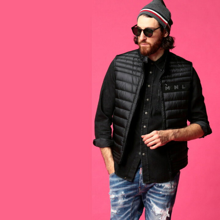 楽天市場 モンクレール メンズ ダウンベスト Moncler ロゴ ライトダウン ベスト Roussilon ルシヨン ブランド アウター ナイロン ジップ Mcroussilon1 ゼンオンライン楽天市場店
