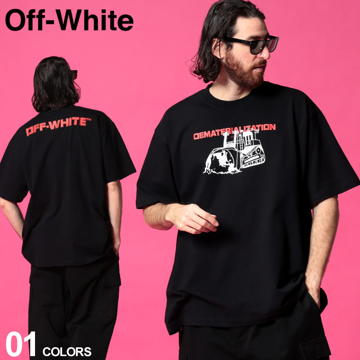 メンズ オフホワイト Tシャツ OWAA38R21JER005 オーバー トップス ブランド OVER DEMATERIALIZATIO 半袖 クルーネック プリント ロゴ OFF-WHITE Tシャツ・カットソー