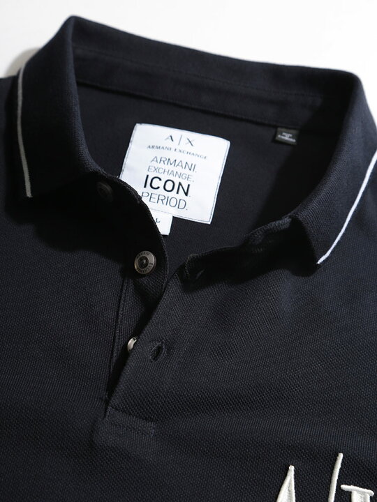 アルマーニ エクスチェンジ メンズ ポロシャツ ARMANI EXCHANGE ロゴ 刺繍 ライン 半袖 鹿の子 ブランド トップス コットン AE8NZFPAZ8M5Z SALE_1_d ゼンオンライン ARMANI EXCHANGE アルマーニ 半袖 ポロシャツ M メンズ カーキ