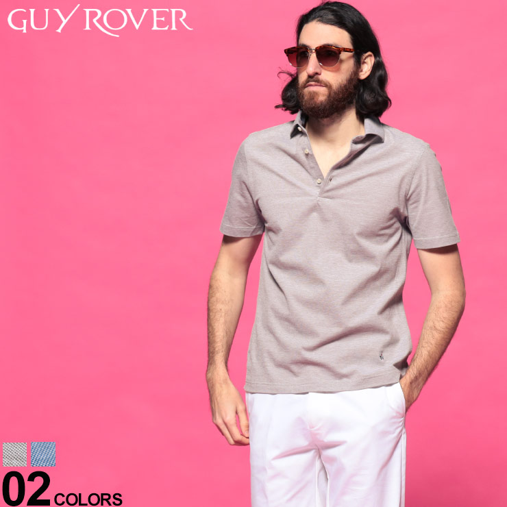 GUY ROVER 激安 ギローバー メンズ ポロシャツ 半袖 ホリゾンタル 全品送料無料 コットン トップス ブランド GRPC435511502