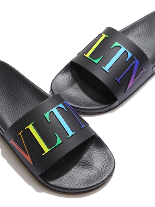 楽天市場】VALENTINO ヴァレンティノ レインボーロゴ スライドサンダル  