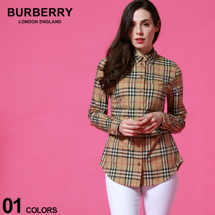 楽天市場】バーバリー レディース シャツ BURBERRY チェック ボタン 
