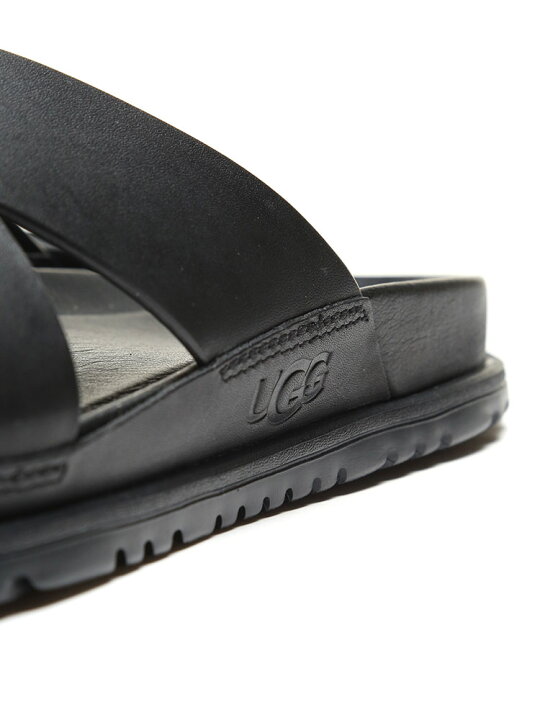 アグ オーストラリア Australia Black Grizzly Slide Ugg Ugg Wainscott クロスストラップ サンダル ブランド メンズ レザー レザーサンダル 本革 特価キャンペーン メンズ