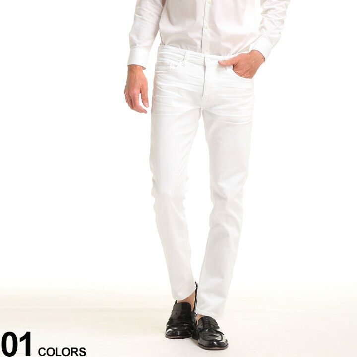 楽天市場 ヒューゴボス メンズ ジーンズ Hugo Boss ジップフライ ホワイトデニム Slim Fit ブランド ボトムス デニム 白 ホワイトデニム Hbdelaw ゼンオンライン楽天市場店