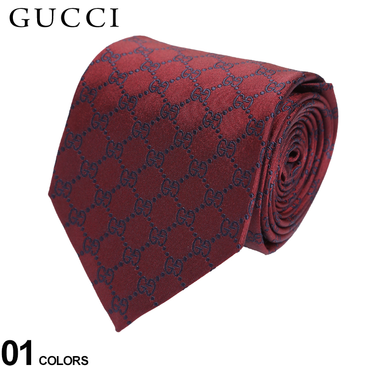 グッチ ネクタイ GUCCI シルク100％ ロゴ GGパターン ブランド メンズ 紳士 ビジネス シルク 絹 赤 バーガンディー  GC4565246068 | ゼンオンライン楽天市場店