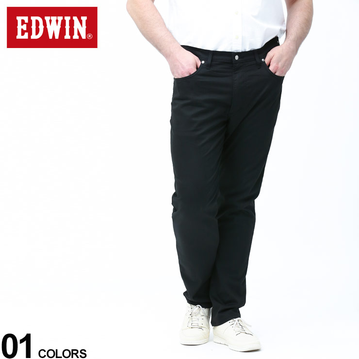 大きいサイズ メンズ EDWIN (エドウィン) 麻混 ジップフライ ストレート ジーンズ 403 COOL BLACK 36インチ パンツ  ロングパンツ ジーンズ ジーパン ブラックデニム ストレッチ 涼しい E403CA7536 - thestyledpress.com