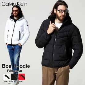 クーポン利用でさらに1000円OFF カルバンクライン メンズ Calvin Klein ジャケット 中綿 CK ボアフード ブランド アウター パディング ブルゾン 黒 白 赤 CKCM155201 アウトレット