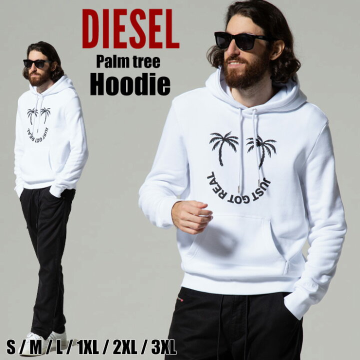 楽天市場 ディーゼル メンズ Diesel パームツリー スマイル プリント プルオーバー パーカー スエット ブランド トップス スウェット Dsadeak Sale 1 E ゼンオンライン楽天市場店