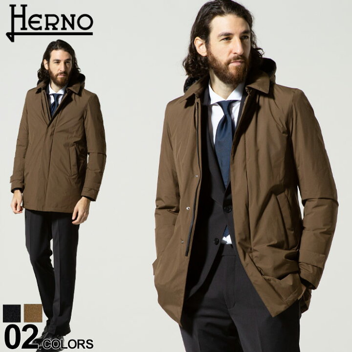 楽天市場 ヘルノ メンズ Herno ナイロン フード ステンカラー ダウン コート Gore Tex Laminar ゴアテックス ラミナー ブランド アウター Hrpi107ul ゼンオンライン楽天市場店