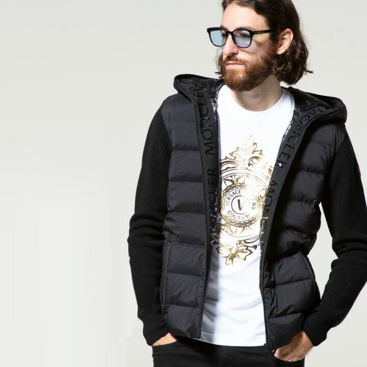 楽天市場】モンクレール メンズ MONCLER ロゴ フード ニットダウン  